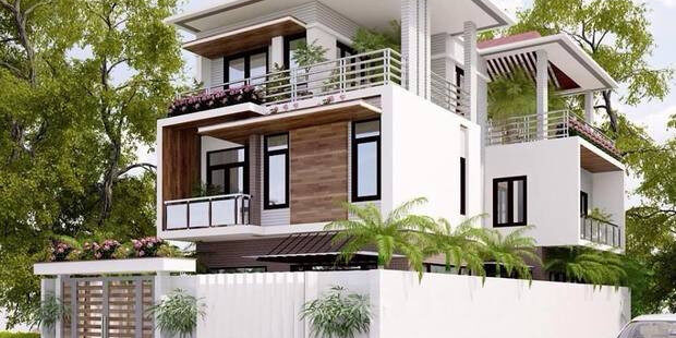 Phối cảnh thiết kế nhà phố quận 6 hiện đại