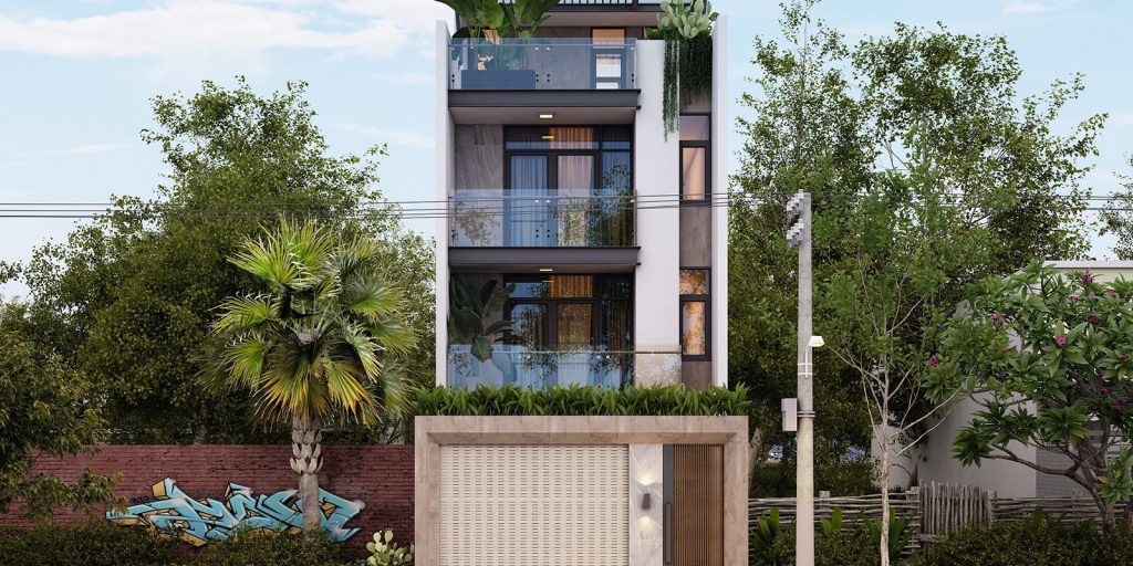 Mẫu thiết kế nhà phố huyện cần giờ có garage để xe Mẫu thiết kế nhà phố huyện cần giờ có garage để xe