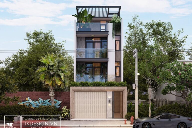 Mẫu thiết kế nhà phố huyện cần giờ có garage để xe