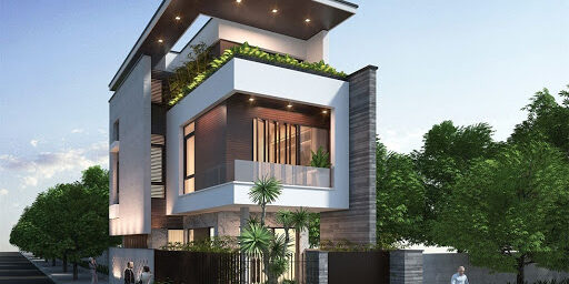 Mẫu thiết kế nhà phố huyện Hóc Môn với thiết kế 2 mặt tiền