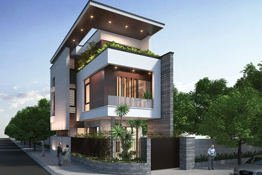 Mẫu thiết kế nhà phố huyện Hóc Môn với thiết kế 2 mặt tiền