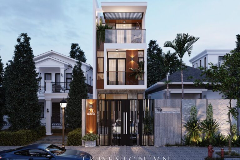 Thiết kế nhà phố huyện Nhà Bè với mặt tiền sang trọng, cuốn hút